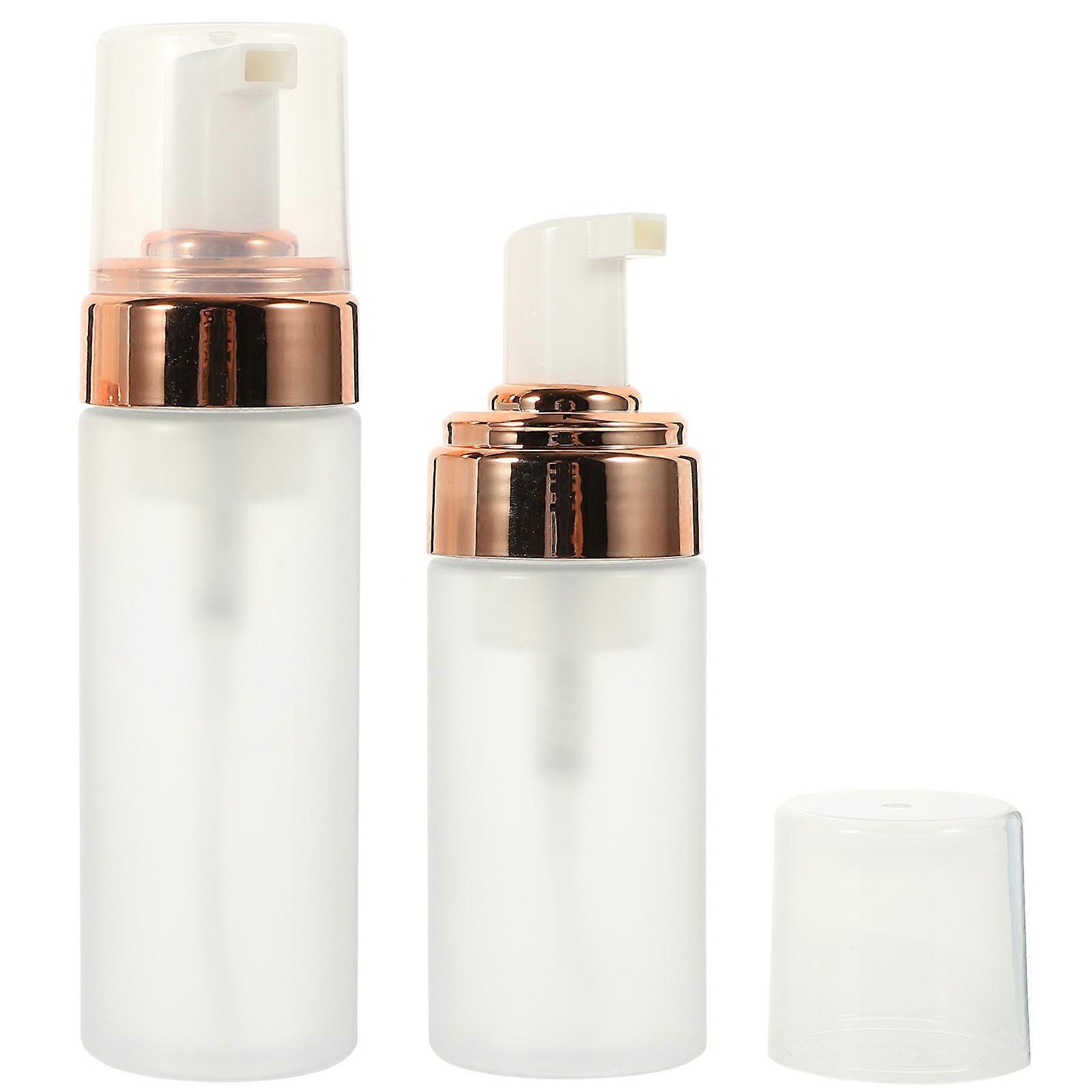 2pcs Transparent Matte Cosmetics Storage Bottles Empty Facial Pressing Bottles