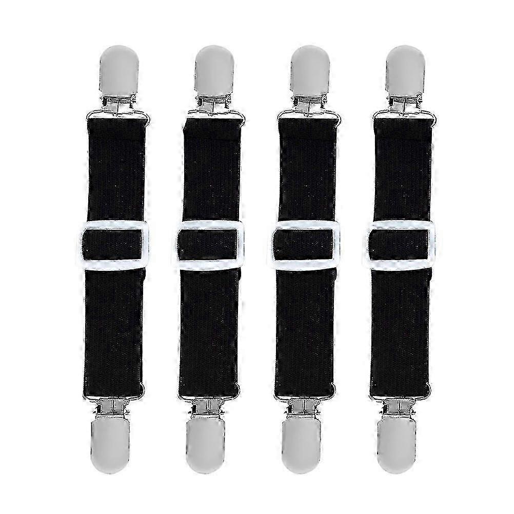 Flexible Sheet Savers, Adjustable Elastic Clips Sheet Gripper, Metal Suspender Clasps for Stable Grip (Set Of 4)