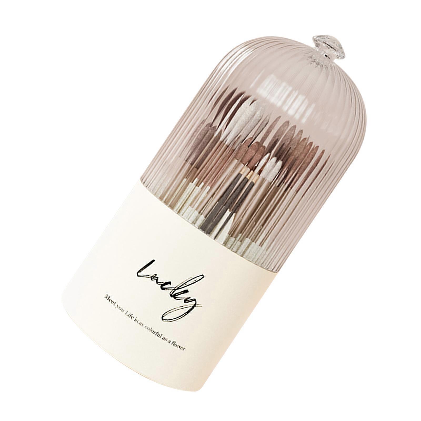 Makeup Organizer with Multiple Sections 360 Degree Rotatable Pen Holder Cosmetic Container Student Dormitory Essential  cream white