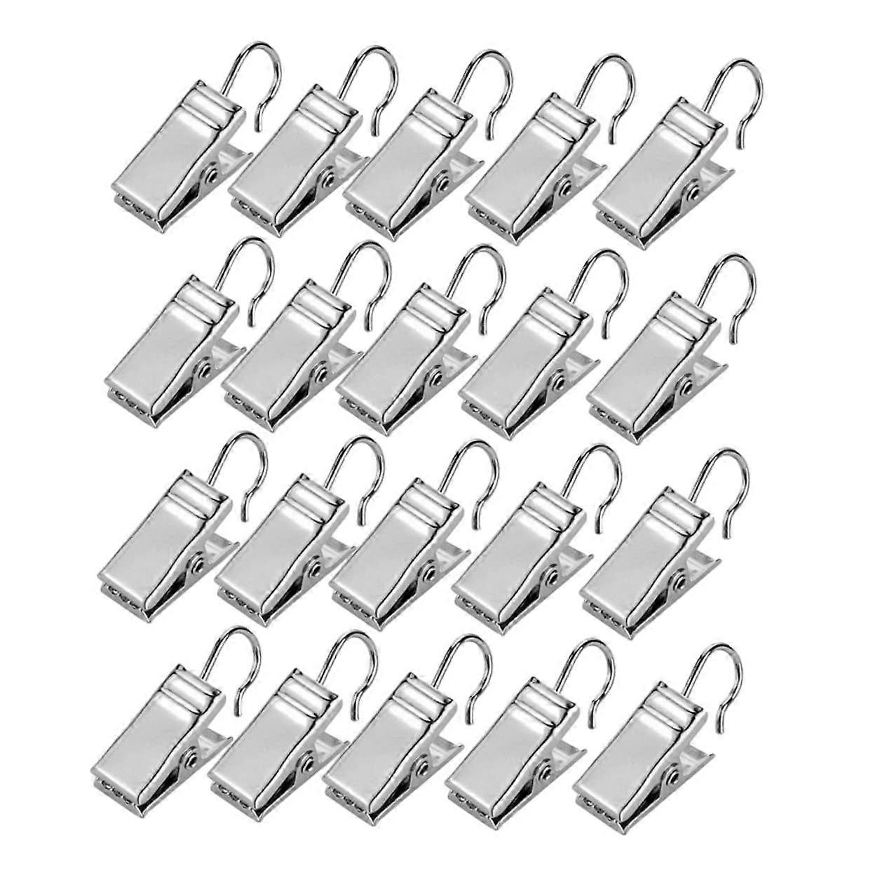 120Pcs Silver Curtain Clips with Wire Holders for Hanging String Lights Photos and Outdoor Parties