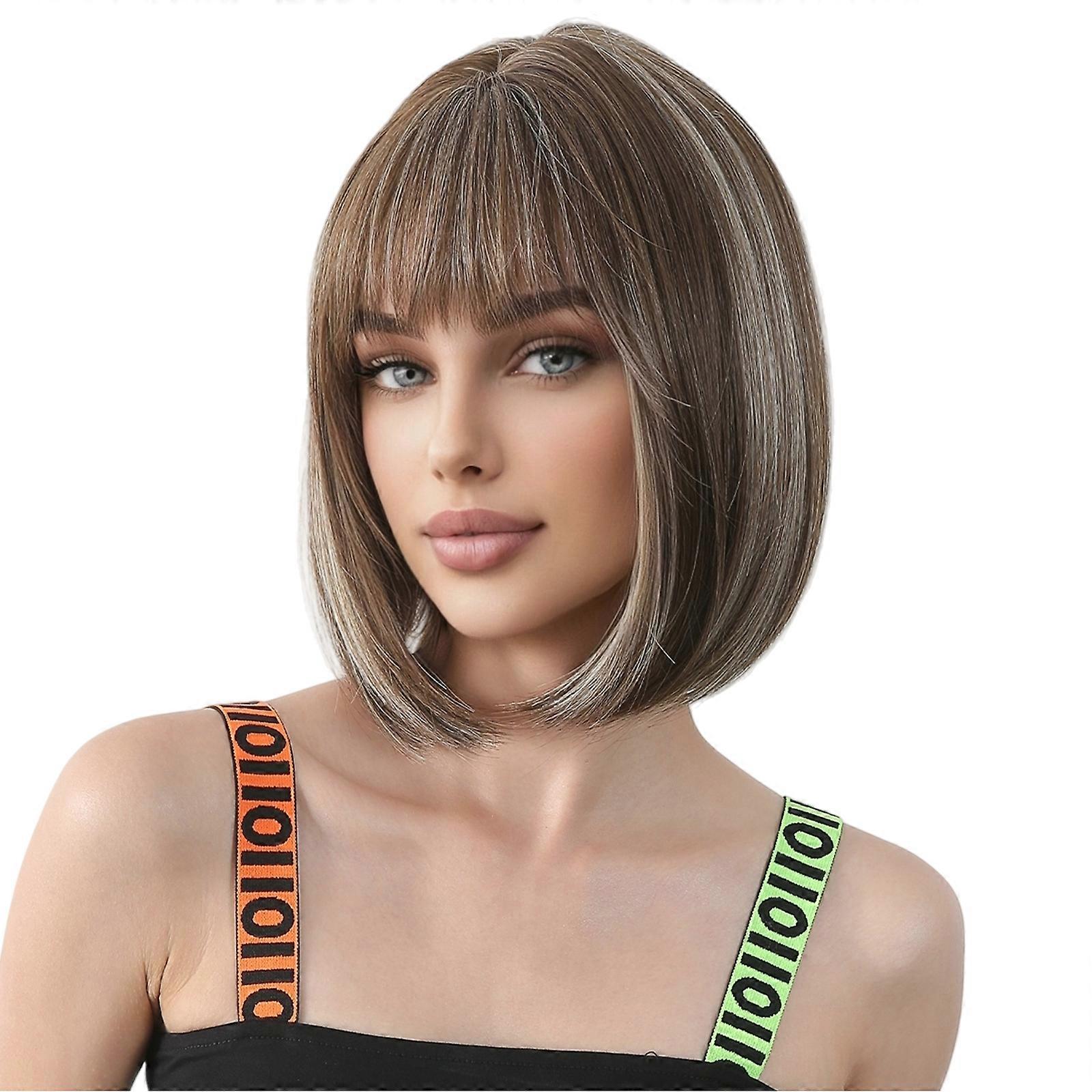 Ash Blonde Bob Wig Machine Made Heat-Resistant Glueless Wear and Go Wig - Natural Look for Daily Wear