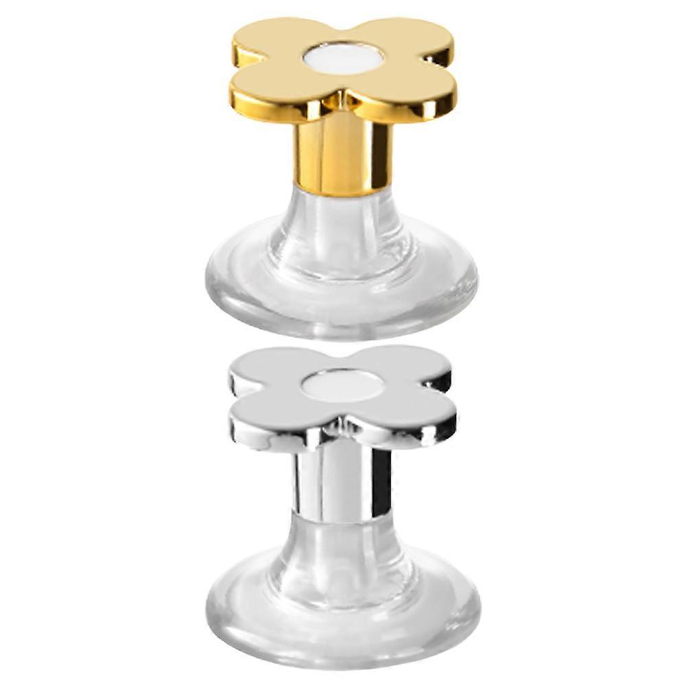 Toilet Flush Button Flower Shaped Assistant Tool with 2Pcs Handles for Home