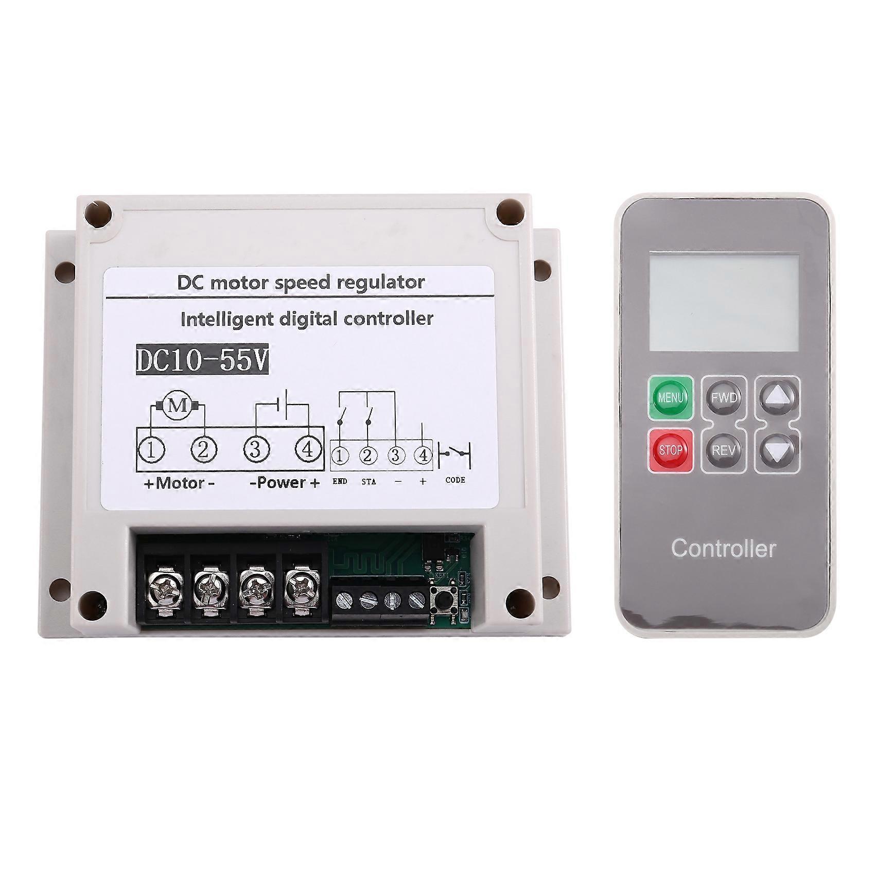 DC 10-55V 30A Brushed Motor Speed Controller with Voltage Current Display Remote Control Module for DIY