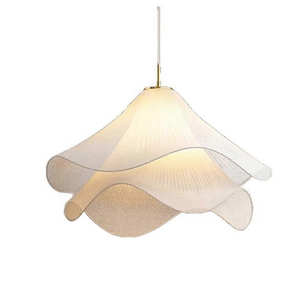 Scandinavian Pendant Light with Layered Fabric Shade, Adjustable Height, Warm Lighting, 60CM