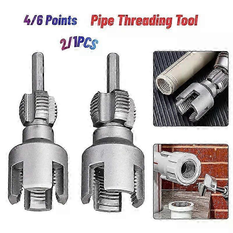 DN15 DN20 Pipe Threading Tool Hex Shank Die Internal External Threads 4/6 Points Pvc Pipe Threader Kit PPR Water Pipe Opener Tap