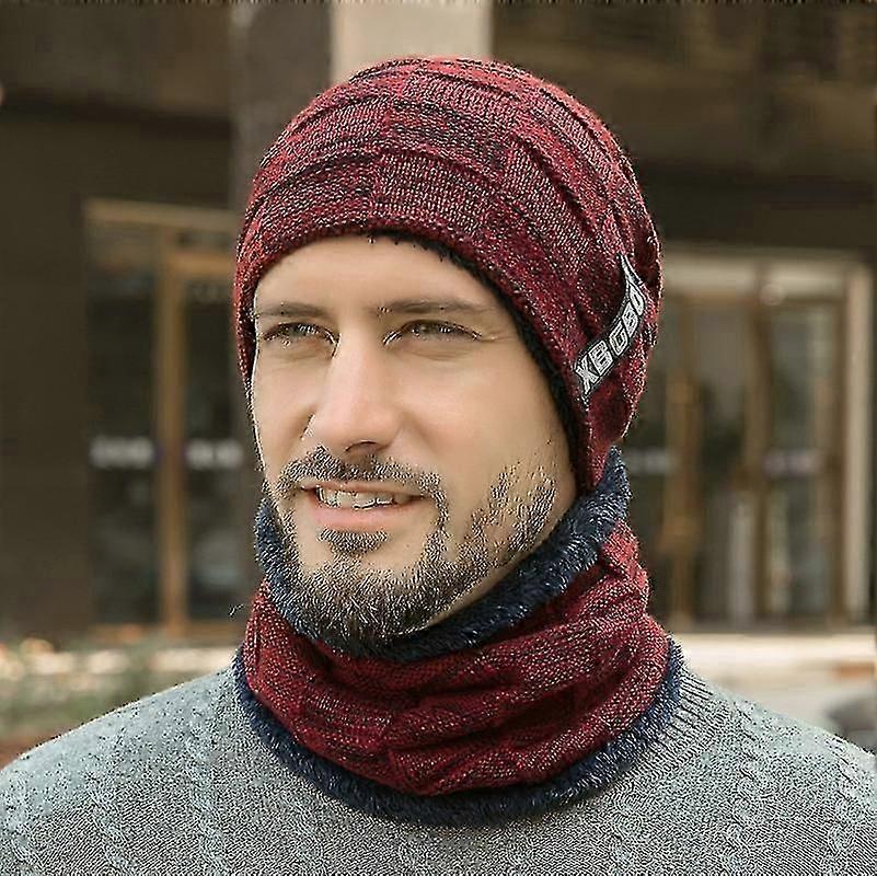 Men Hat And Sciarpf Set Winter Warm Men's Hat Sciarpf Set
