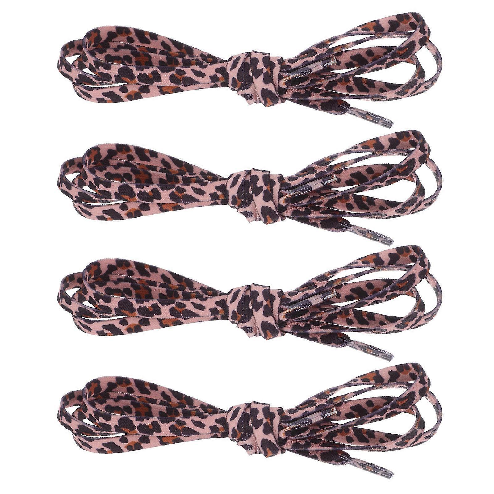 2 paires de lacets plats classiques et créatifs (léopard)