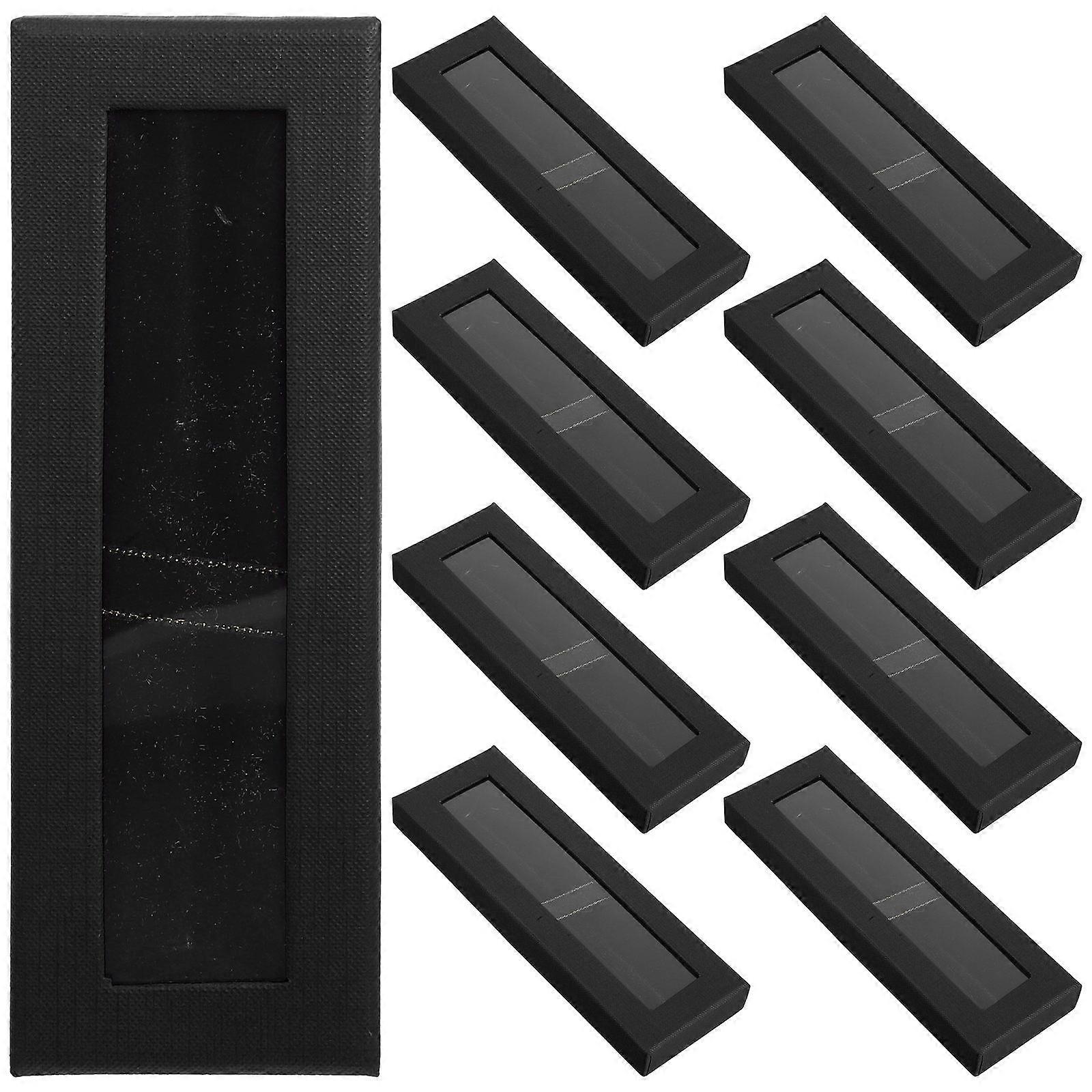 Gift Boxes Black Pen Packing Case with Clear Window for Storage 10Pcs