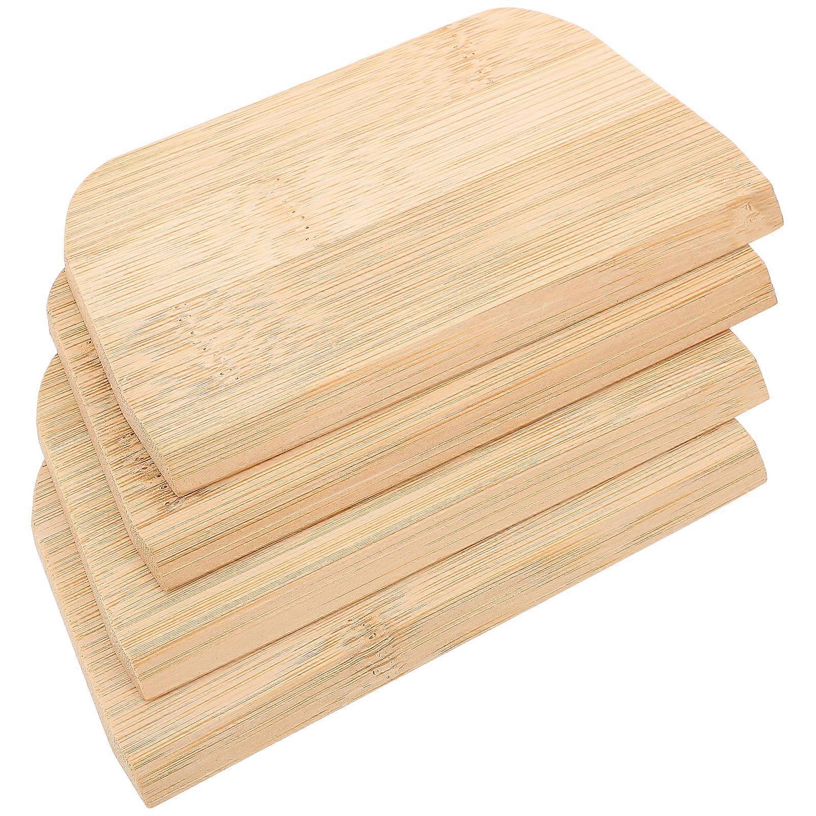 Bamboo Pancake Spatula for Kitchen Use Light Brown 4pcs Easy Operation Crepe Making Tool