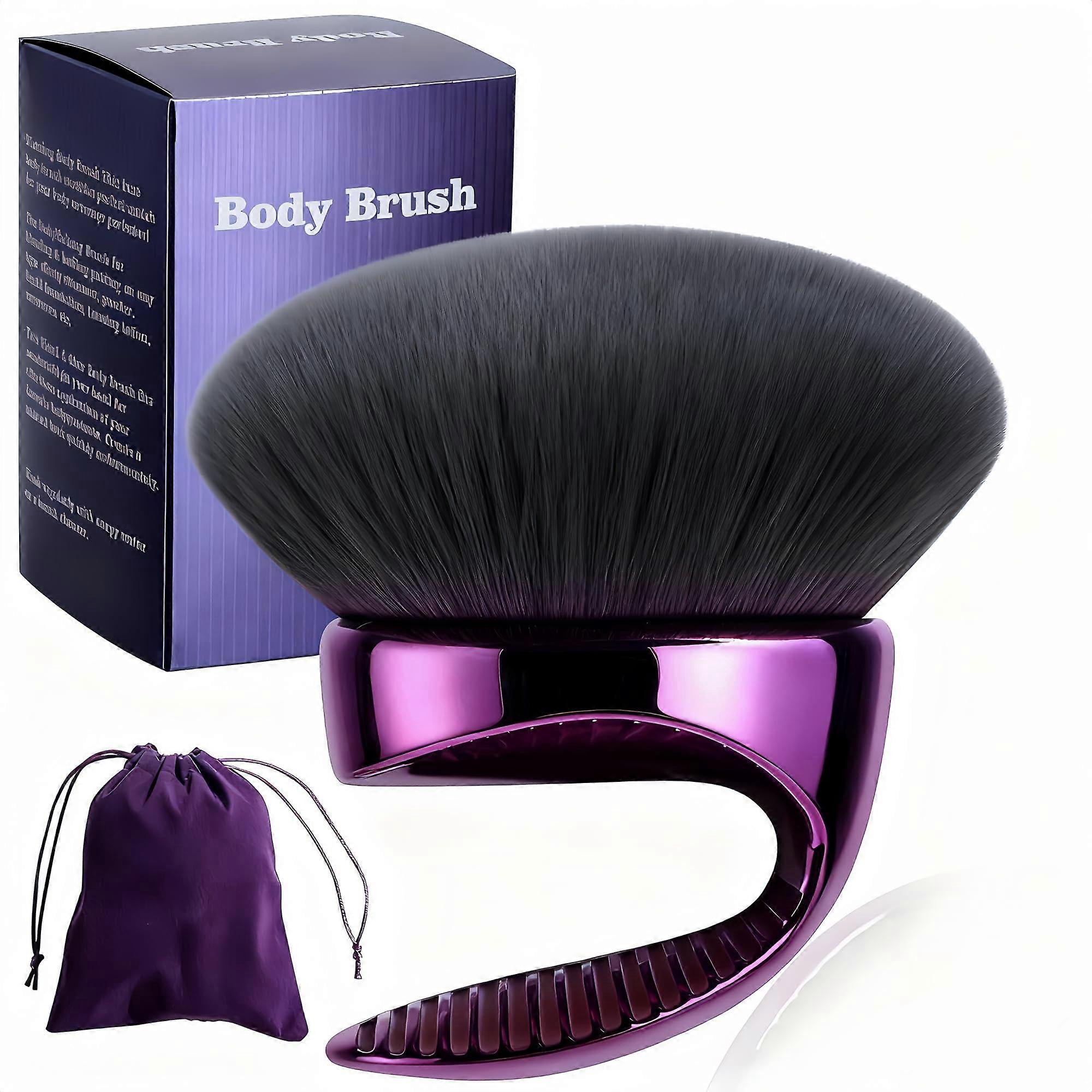 ExtraLarge Body Brush with UltraSoft Bristles for Self Tanning and Powder, TravelFriendly Design