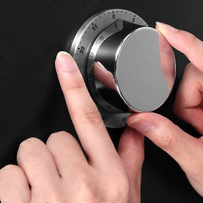 Stainless Steel Mechanical Kitchen Timer Alarm Clock Student Question Time Manager Reminder Dedicated 60 Minutes Timer