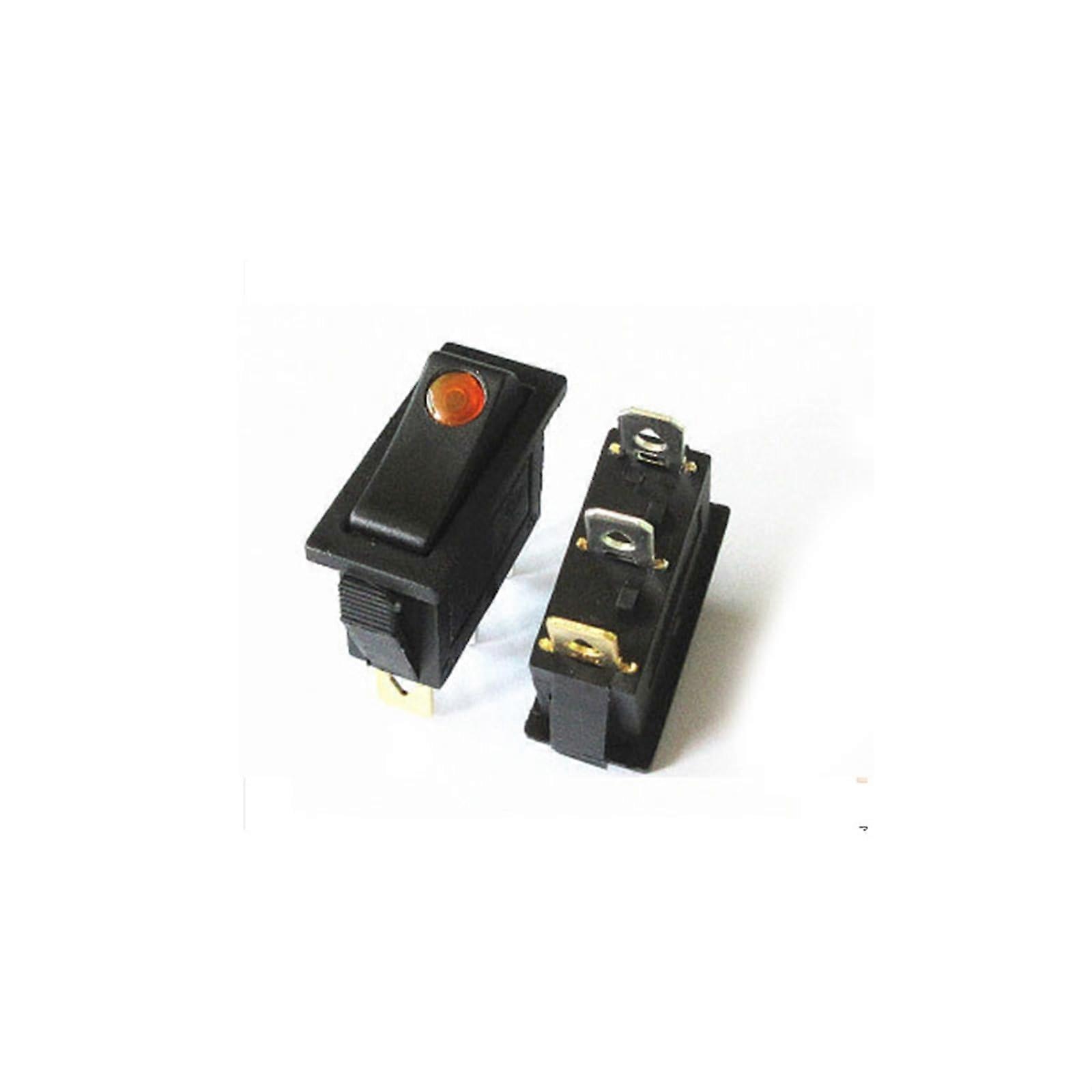 KCD3 Power Switch with Built-in Light 3PIN 2 Gear for Household Appliances Yellow Color Switch Accessories