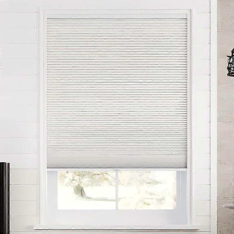 Cordless Cellular Shades 18x48 White, NoDrill Honeycomb Window Blinds, Child Safe Light Filtering