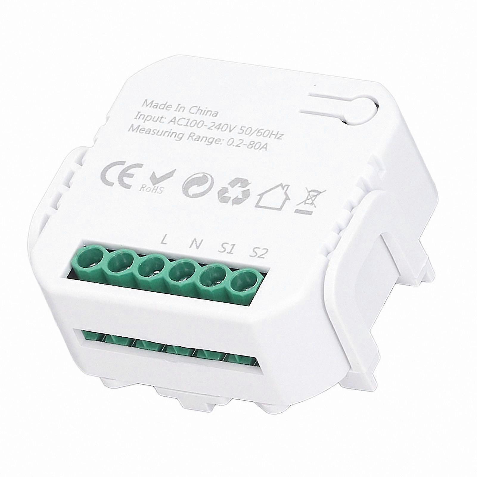 Wi-Fi Enabled Smart Energy Meter for Monitoring Single Phase AC Power Usage, 100-240V, Compatible with Various Systems, Black Model PJ-1203