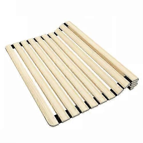 Rollable Pine Wood Bed Slats 70x190cm for Spinal Alignment and Floor Sleeping Support