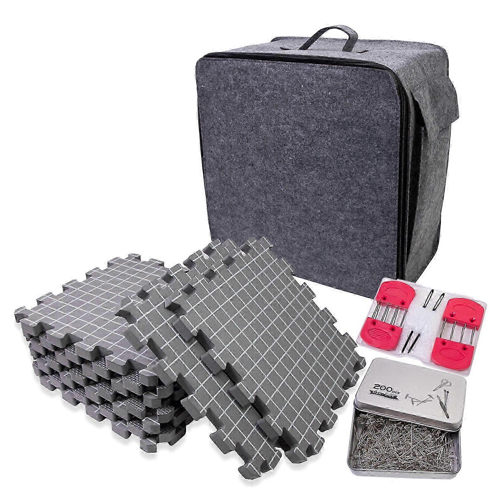 Detachable Knit Blocking Mat 32x32cm Foam Pad For Knitting Project Includes Knit Blocking Comb T Pin Sewing Needle