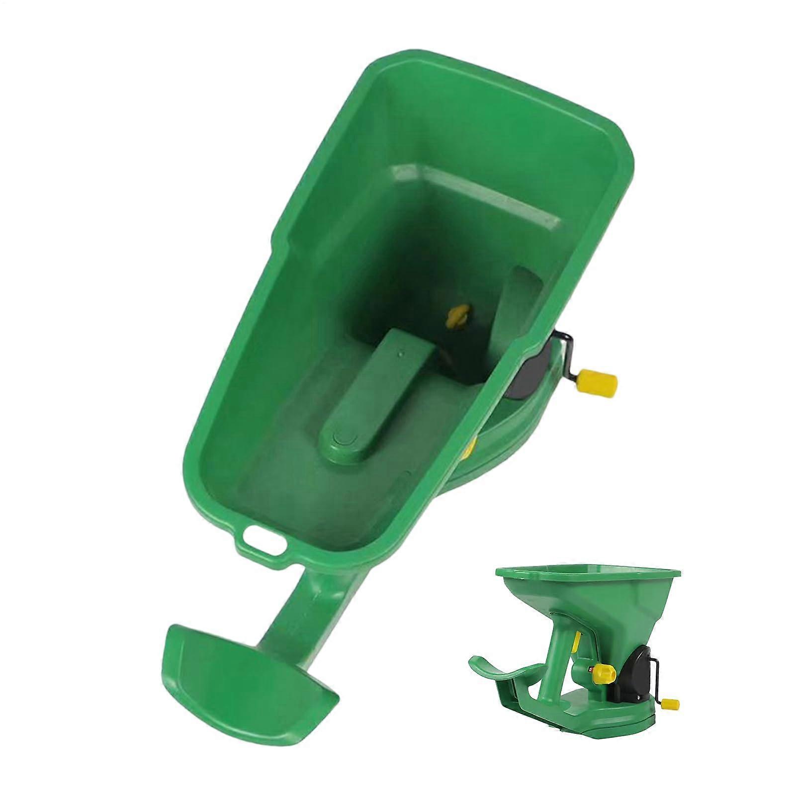 Handheld Seed Spreader with Adjustable Flow Control for Fertilizer, Ice Melt and Salt