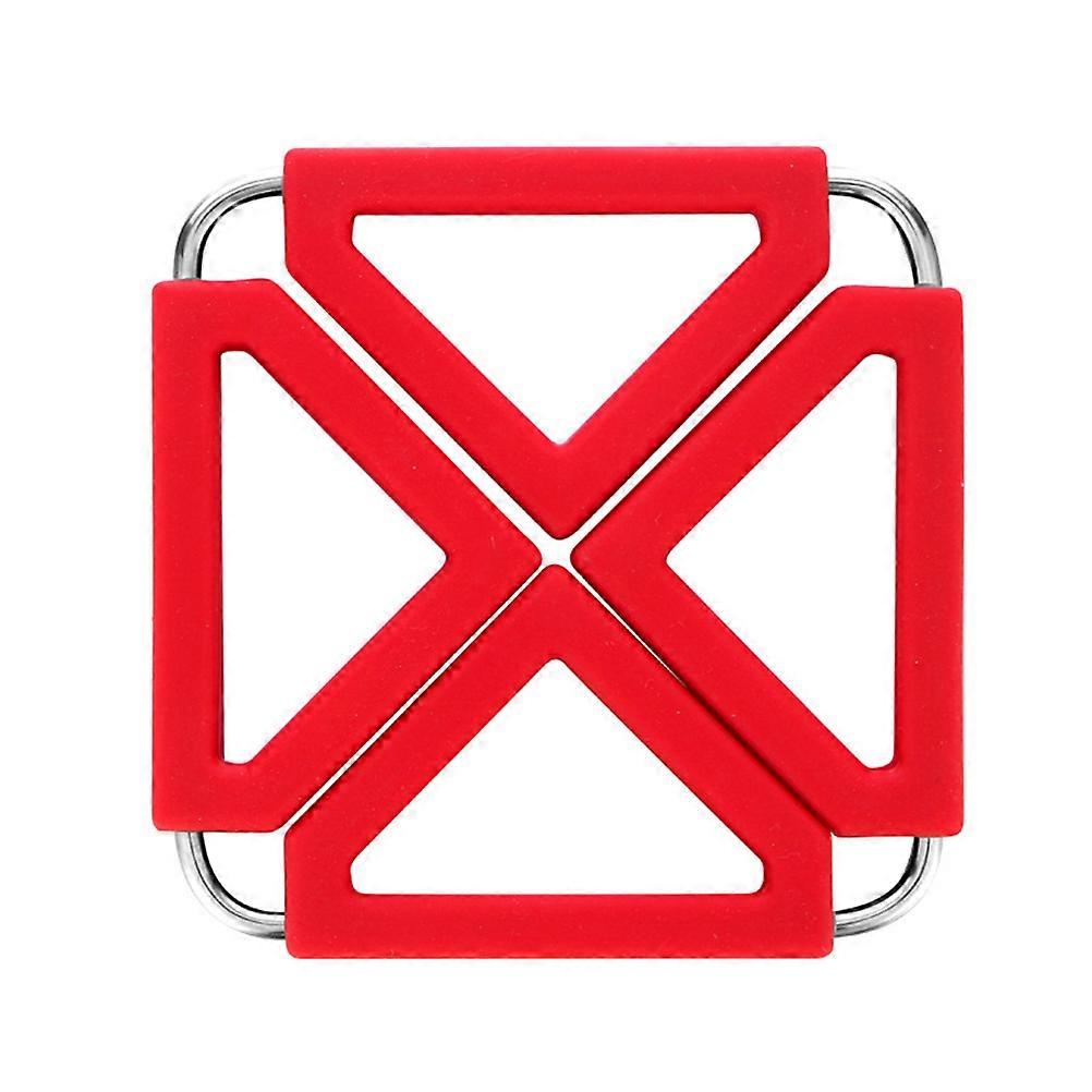 Trivet Mat Foldable Table Pad for Table Protection 2Pcs Red