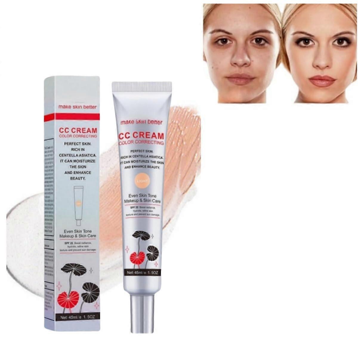 Skin Tone Adjusting CC Cream SPF25 with Centella Hydration Essence, Full Coverage Foundation