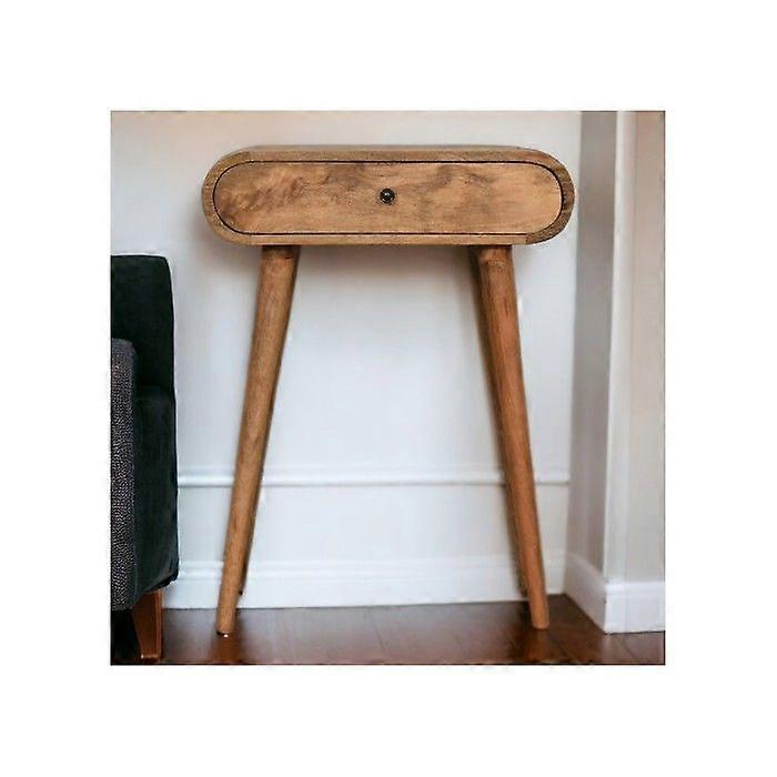 Solid Wood Mini London Console Table, 1 Drawer, Brown