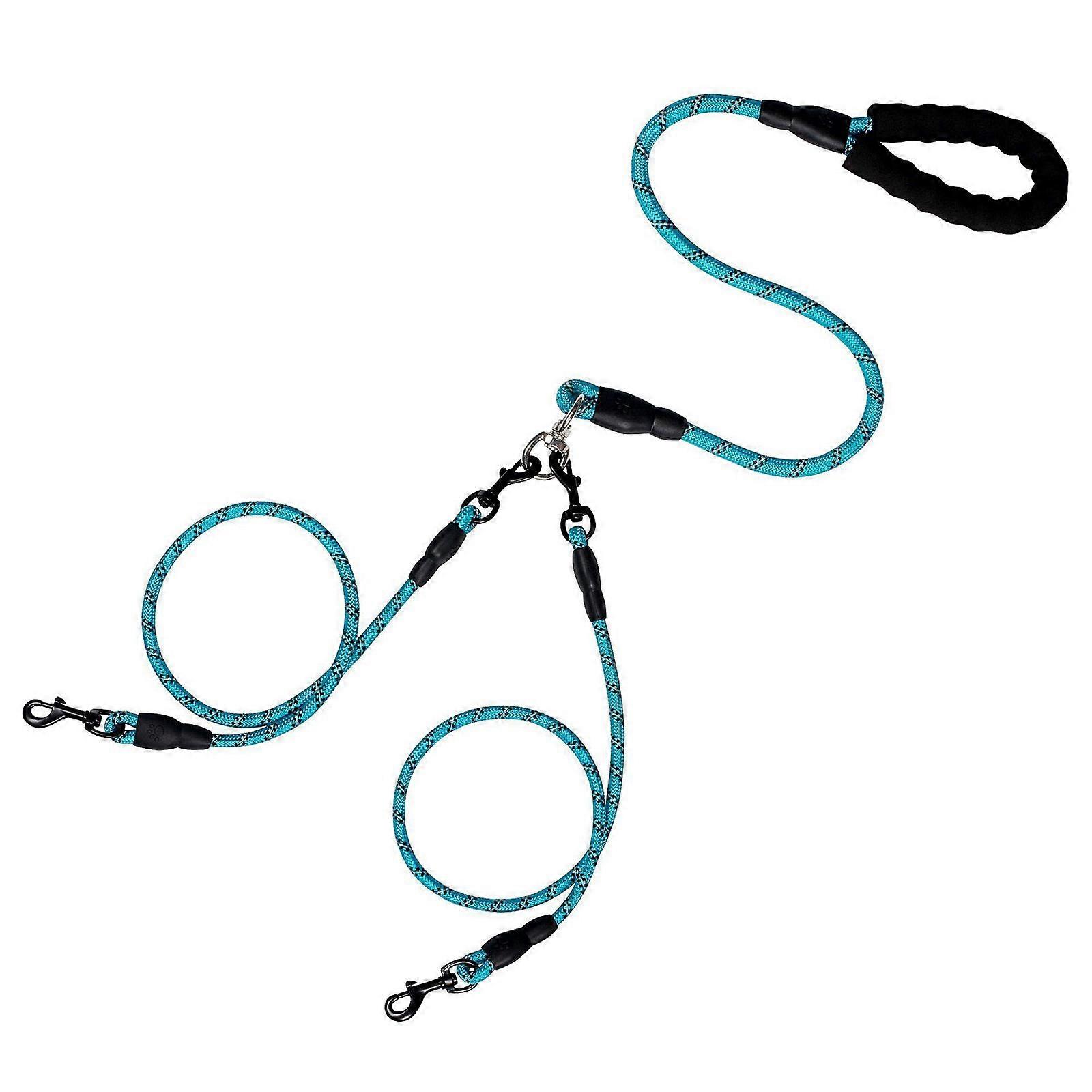 Easyly Control Reflective Dog Leashes Including Detachable Function Ergonomic Grip for Secure Walks in Park  Sky Blue