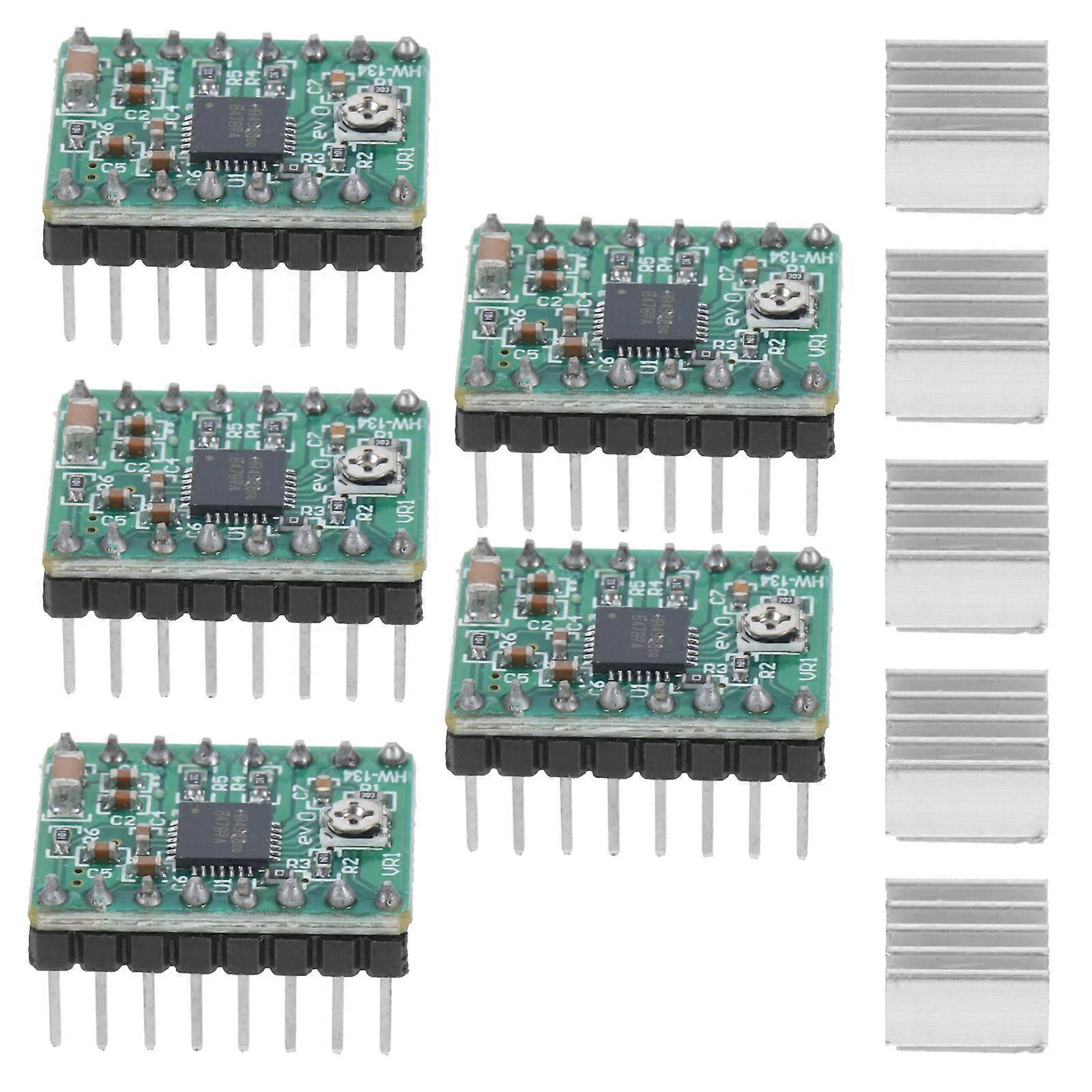 5pcs A4988 Compatible Stepper Motor Driver Module with Heat Sink for 3D Printer