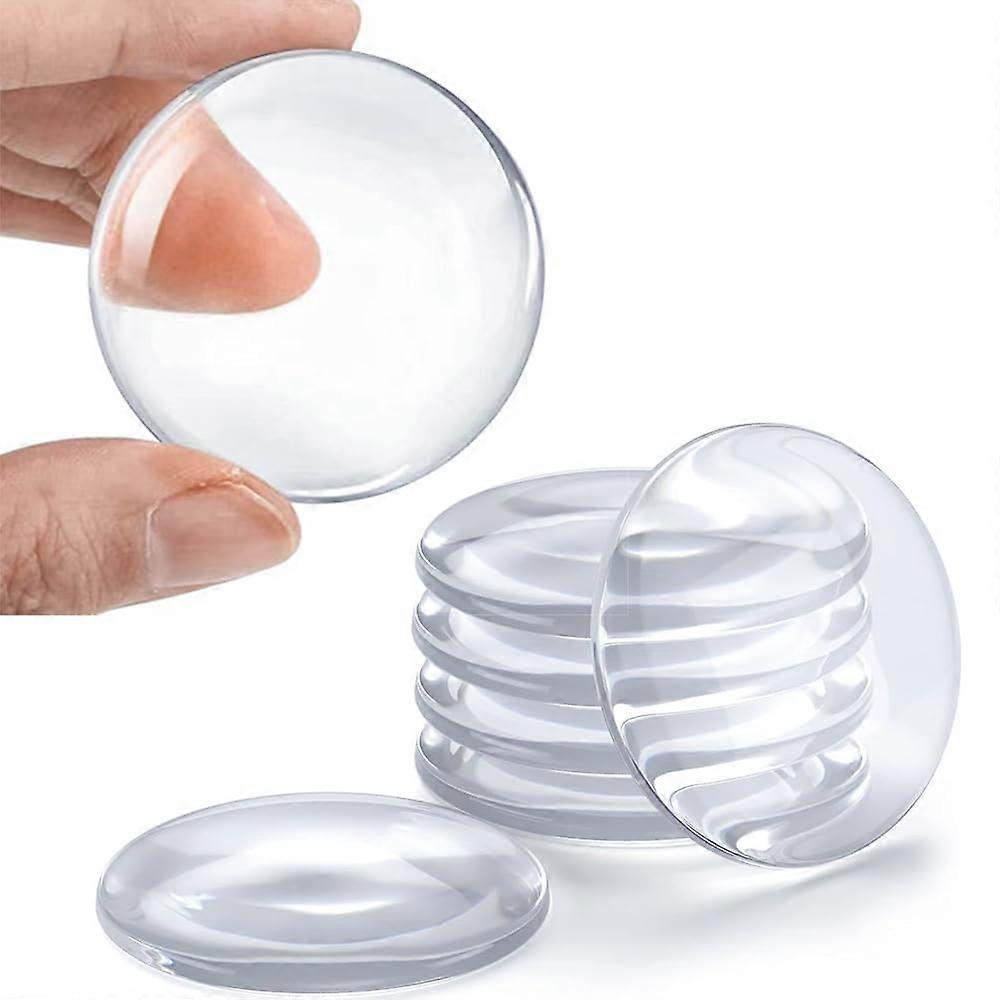 Clear Rubber Door Stop Wall Protector 2 Inch Self Adhesive Shock Absorbent Guard 6 Pack