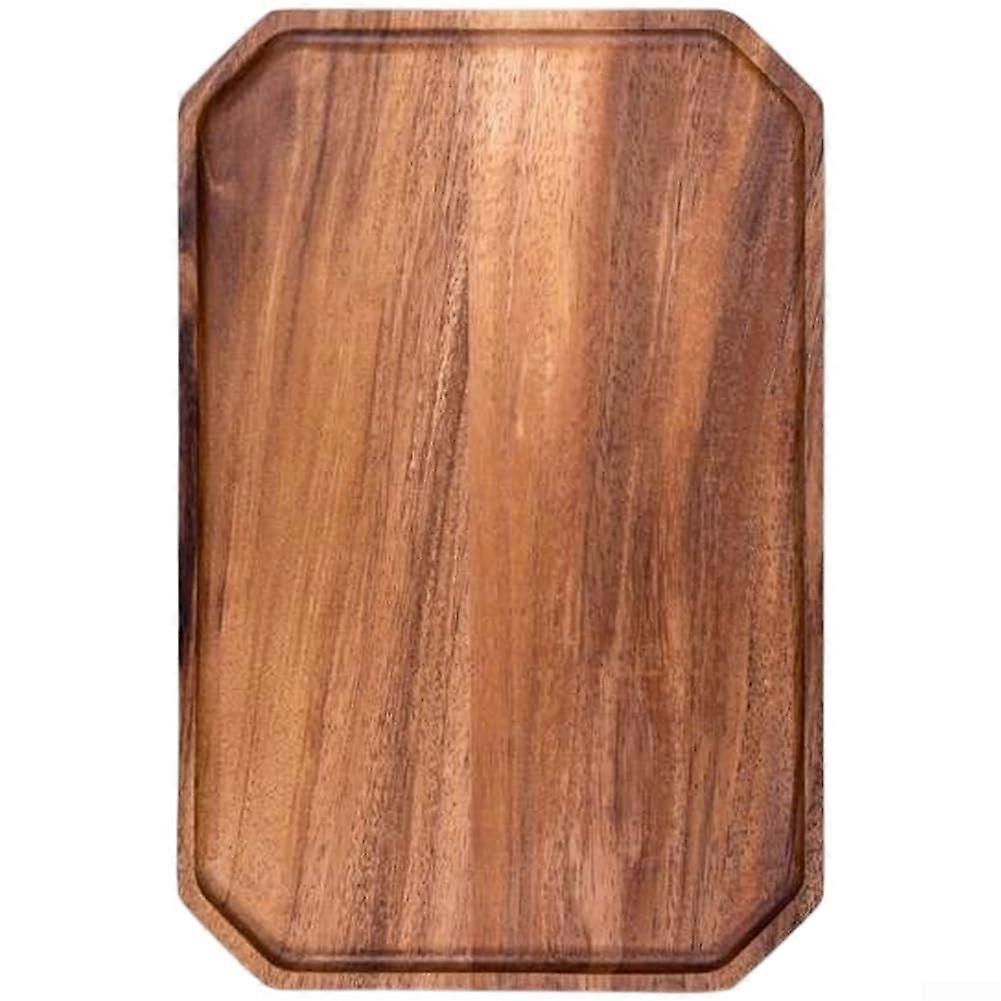 Handmade Walnut Serving Tray with Octagonal Design for Tea, Dessert or Fruit Display, Natural Finish