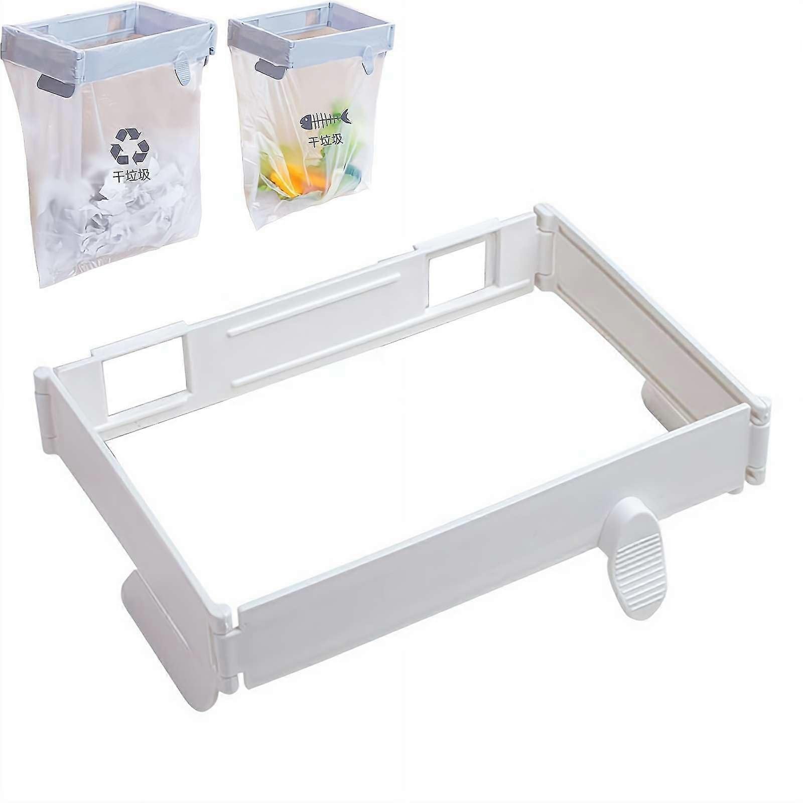 Foldable Trash Bin Wall Mounted Garbage Can for Kitchen Cabinet Door Space Saving Slim Design Gray