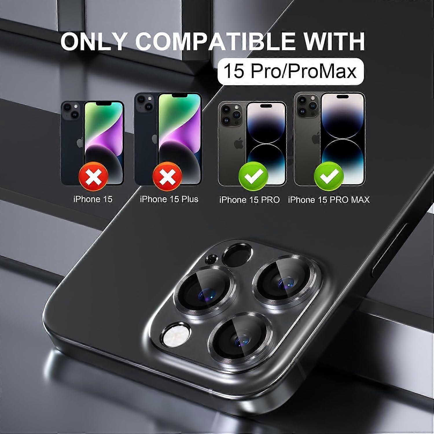 for iPhone 15 Pro/iPhone 15 Pro Max Camera Lens Protector, Scratch Resistant