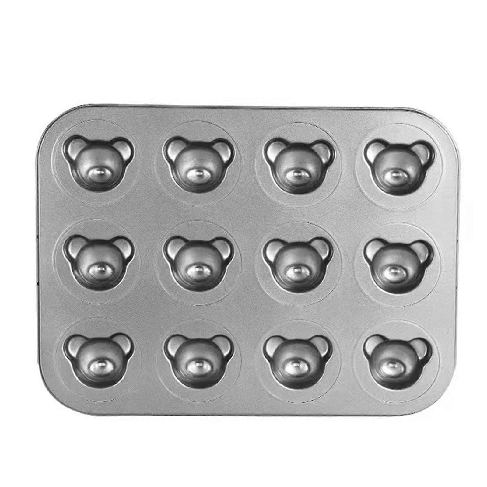 Nonstick Carbon Steel Cake Pan Bear Shape Multi Pattern Bakeware for Even Heat Baking