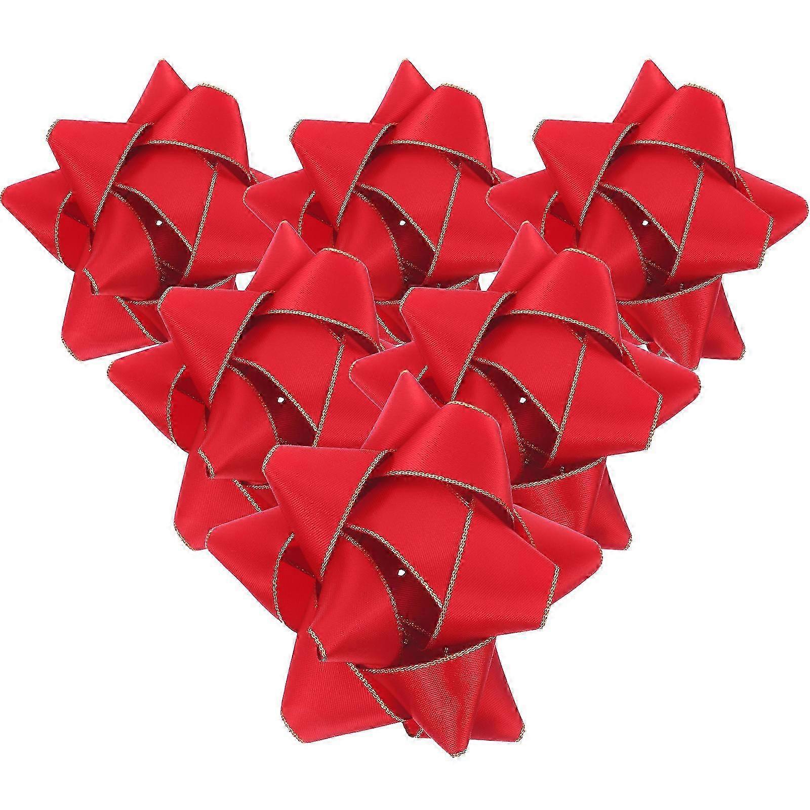 Christmas Bow for Decoration Polyester 6Pcs Set