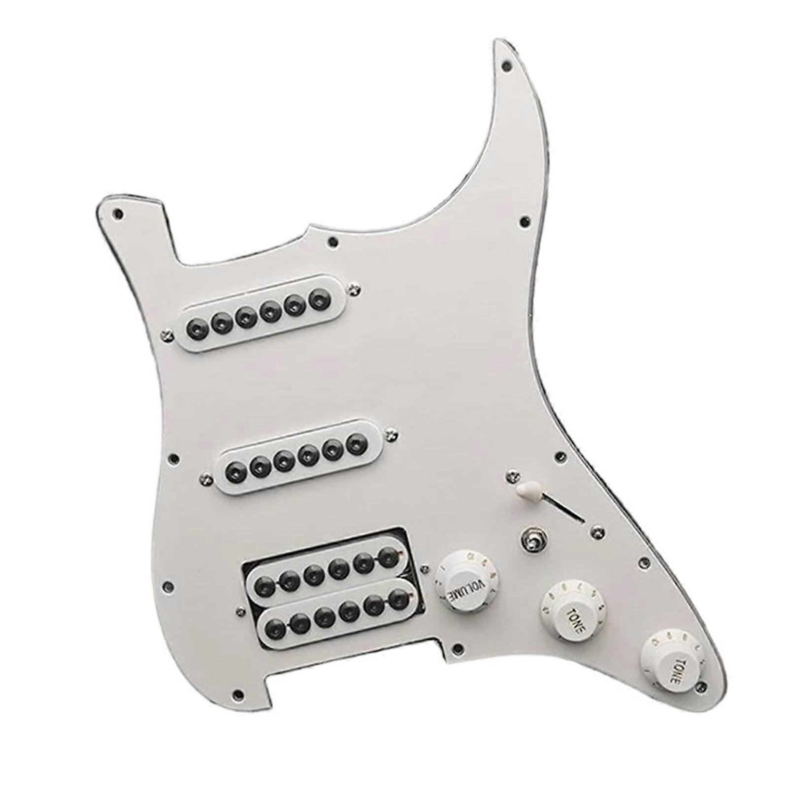SSH Loaded Pickguard White 11Hole Prewired with Coil Split Switch 3Ply for Stratocaster