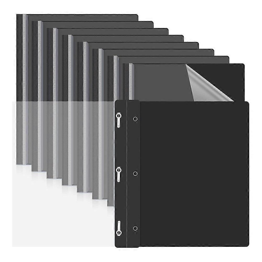 10 Pack Report Covers with 3 Prongs Fasteners,Presentation Folders, Plastic Report Folder with Black Back Covers