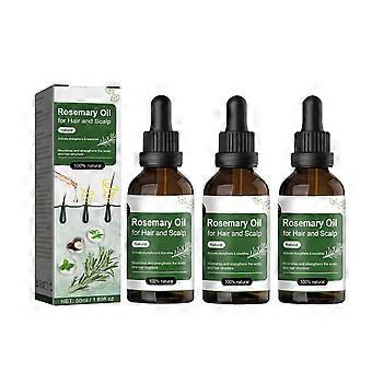 Rosemary Hair Growth Oil with Castor and Biotin Blend, Strengthens Strands, Reduces Breakage, 3pcs