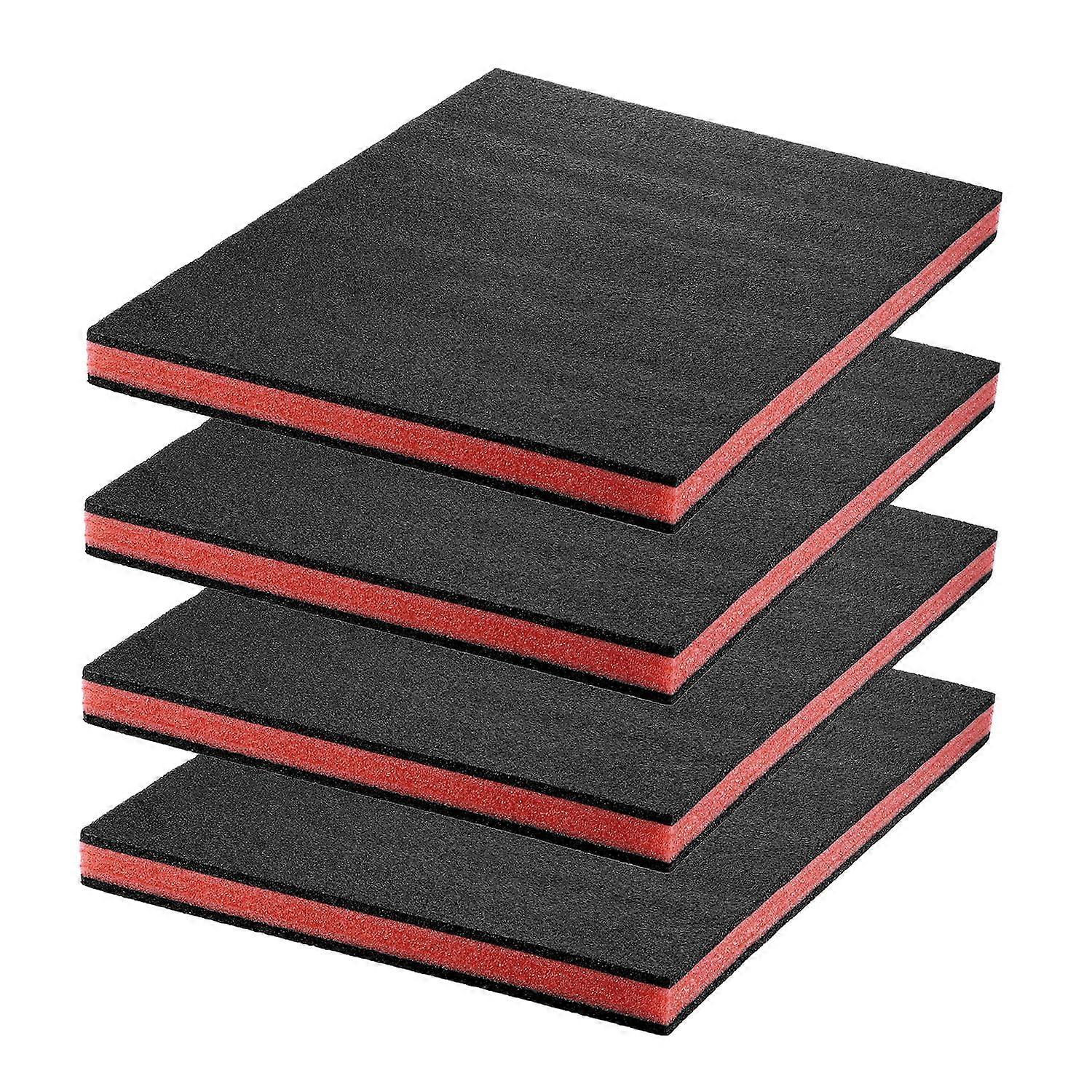 Tool Box Foam Inserts 4Pack 16x12x1in Red Black Polyethylene Sheets for Custom Tool Protection