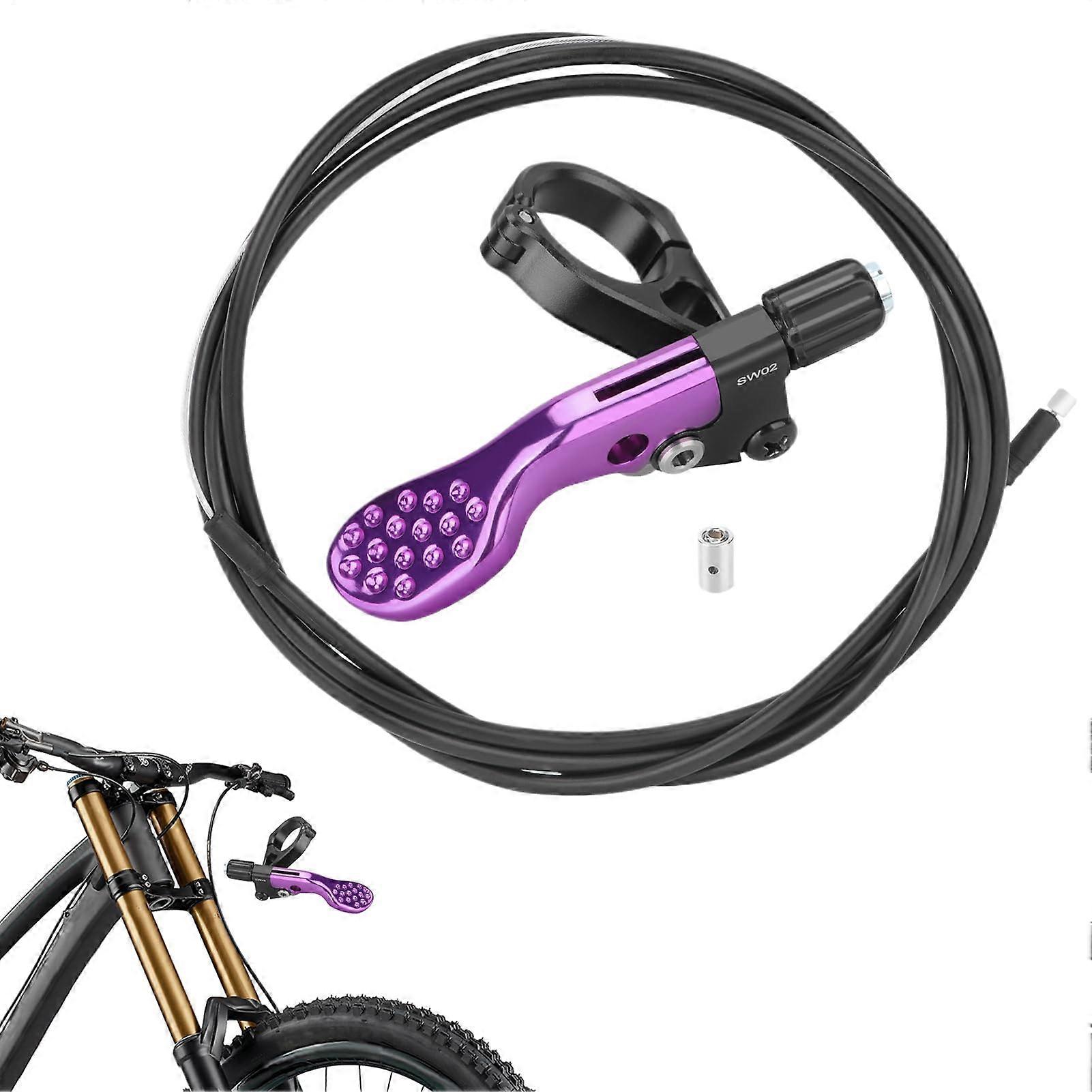 Dropper Seatpost with Remote Lever, Smooth Height Adjustment, WeatherResistant Cable, Purple