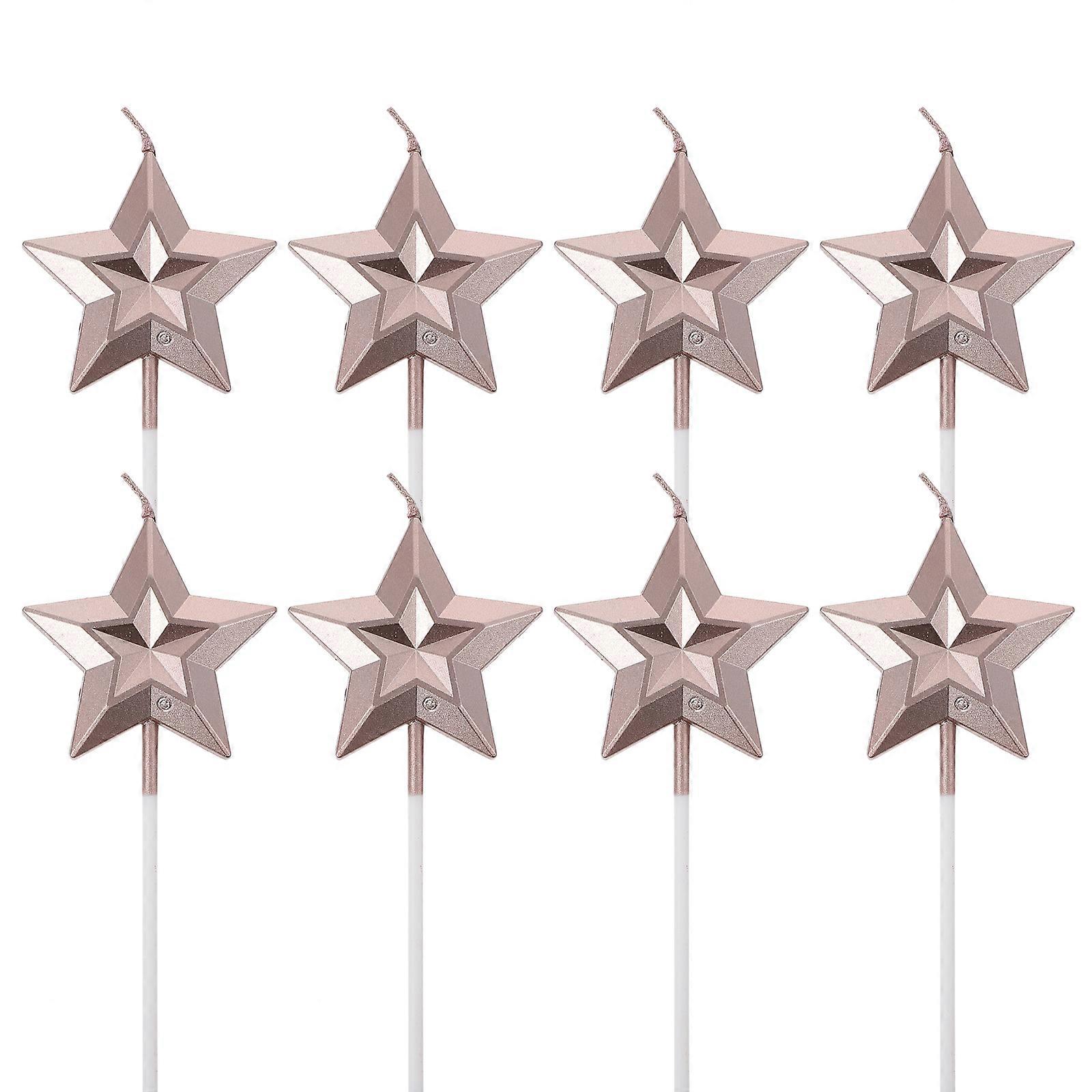 Star Shape Cake Candles Decorative Cake Topper with 8Pcs for Party