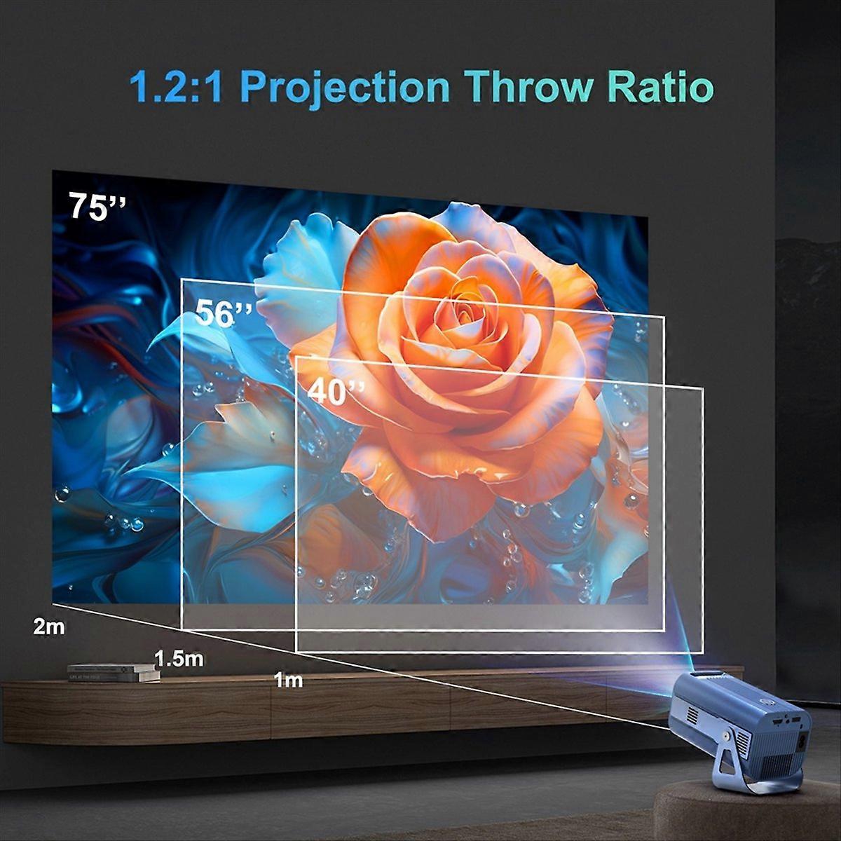 Portable Projector with WiFi6 Bluetooth for Home Cinema EU Plug