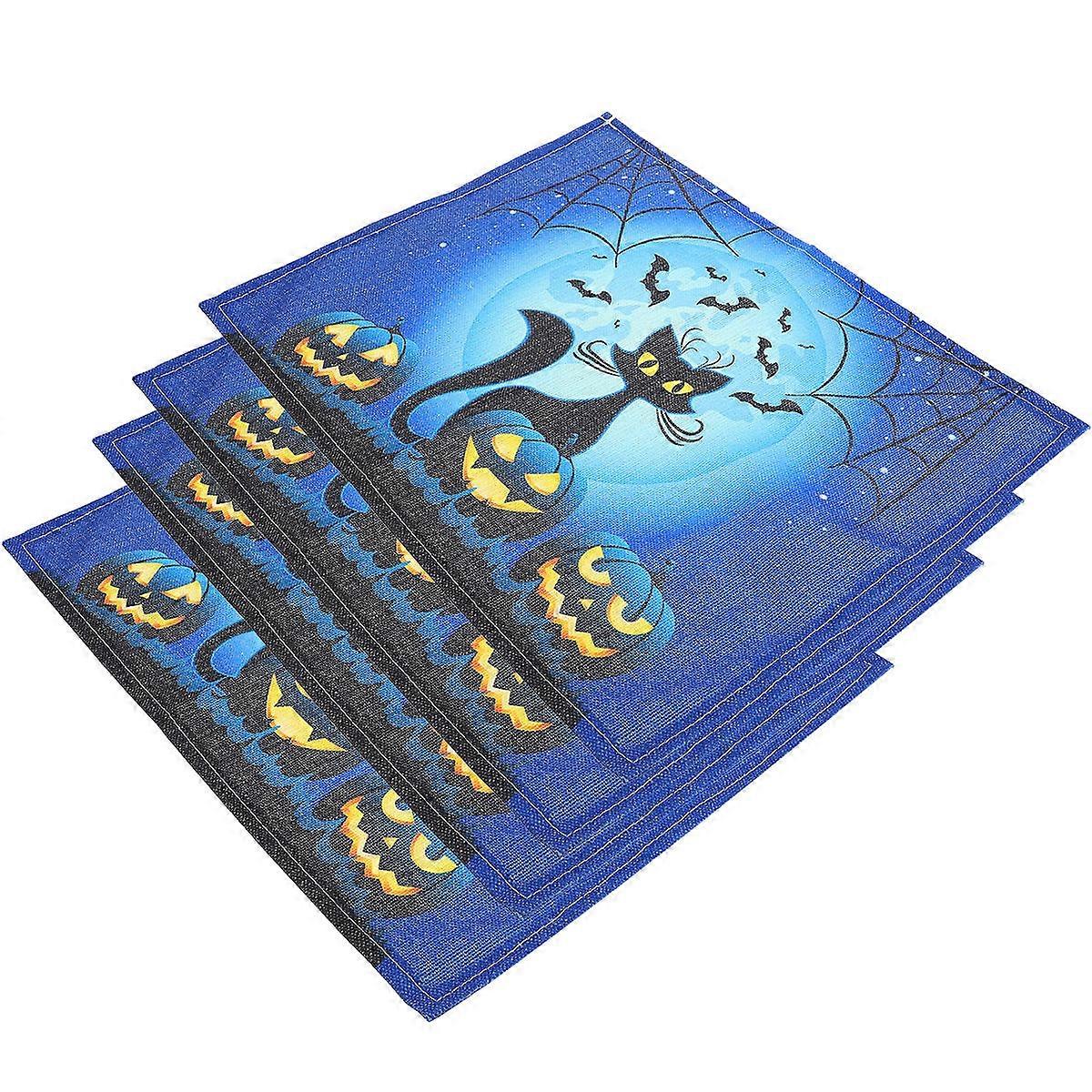 Assorted Color Halloween Place Mat Dining Table Mat for Decoration 4Pcs