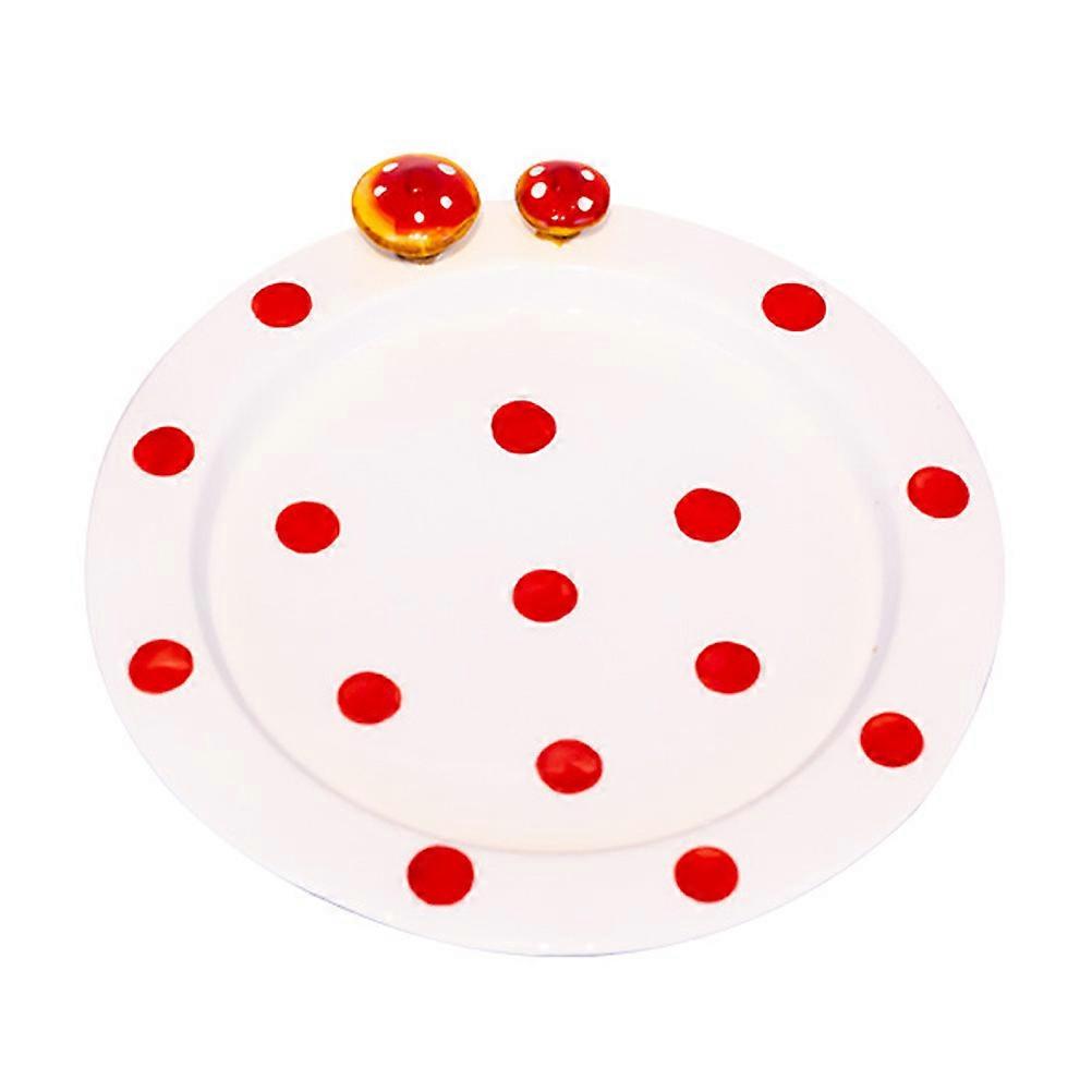 Mushroom Ceramic Plate for Serving 1 Hand-Painted Ceramic Plate Assorted Color