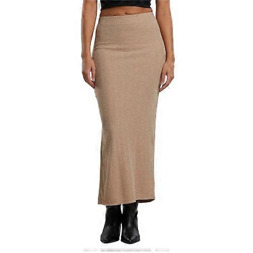 Urban Classics Dames/Dames Geribbelde Maxi Rok Met Hoge Split