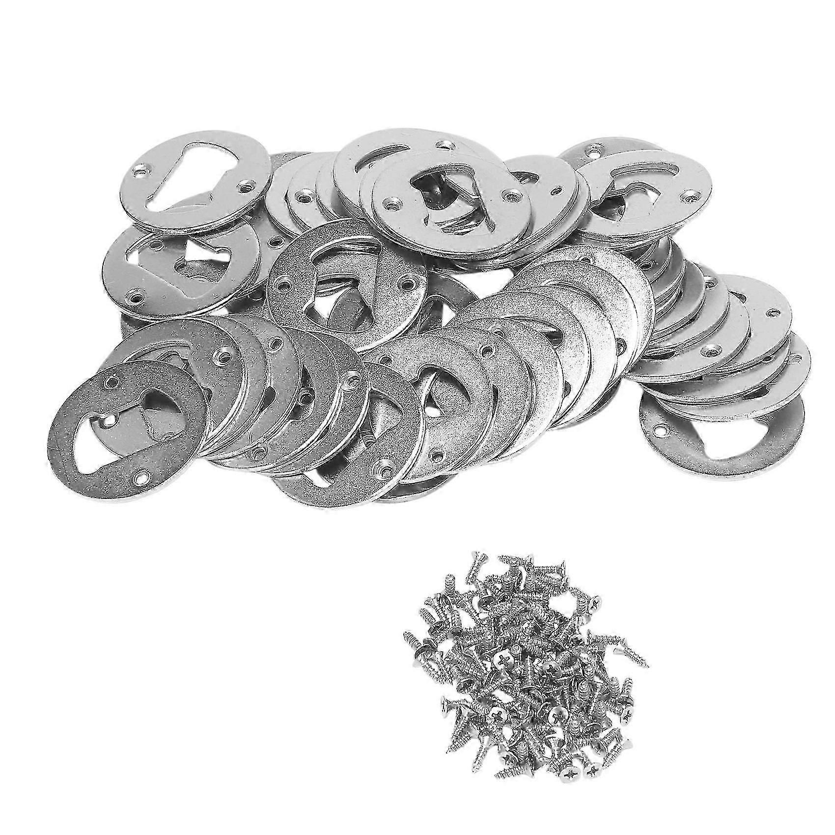 50 Pack Stainless Steel Round Bottle Opener Insert