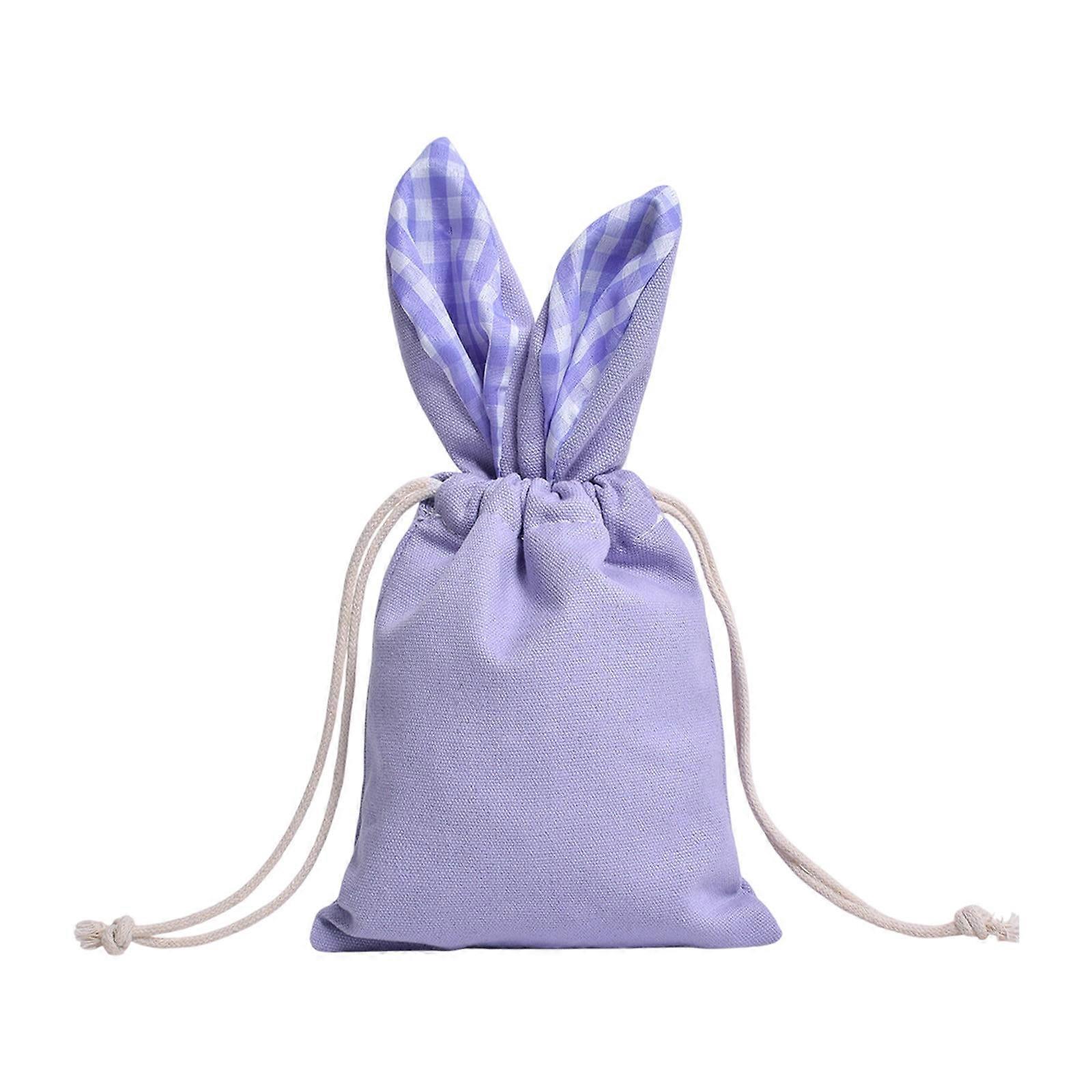 Easter Decor Canvas Easter Bag Border Rabbits Ears Multicolor Easter Tote Basket