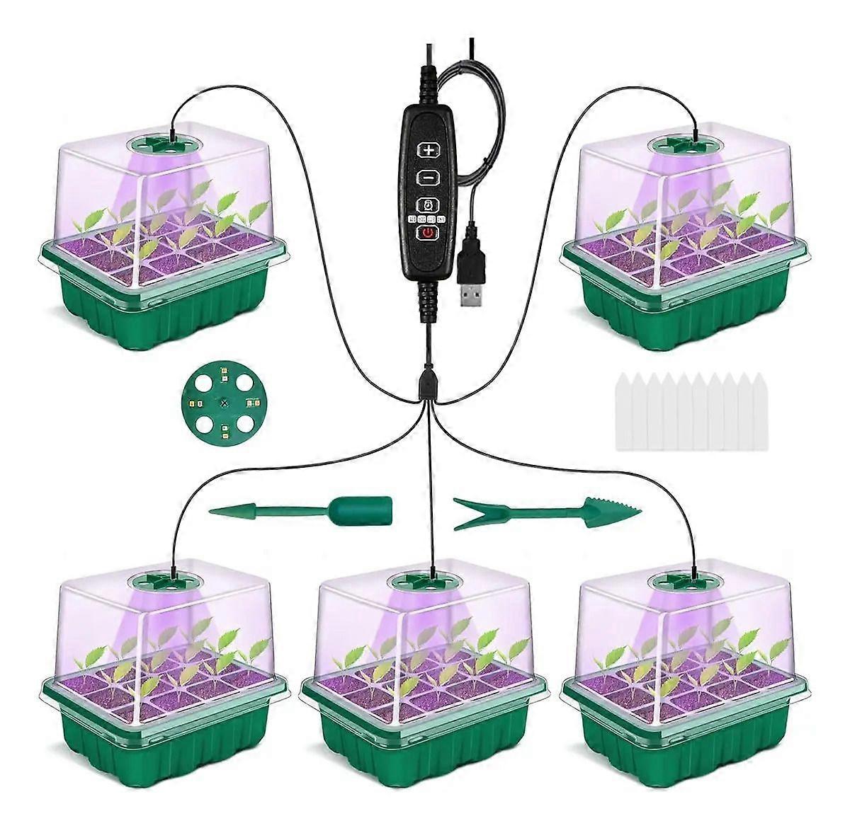 Seed Trays, 5 Units with Light