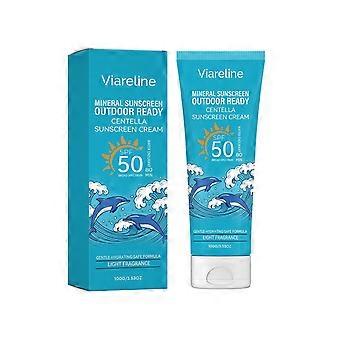 Centella SPF 50 Sunscreen Cream, Hydrating Non-Greasy Broad-Spectrum UVA/UVB Protection for Face & Body