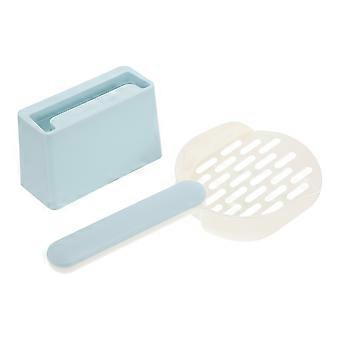 Cat Litter Scoop with Holder for Pet Litter Cleaning 1Set Blue ABS Material