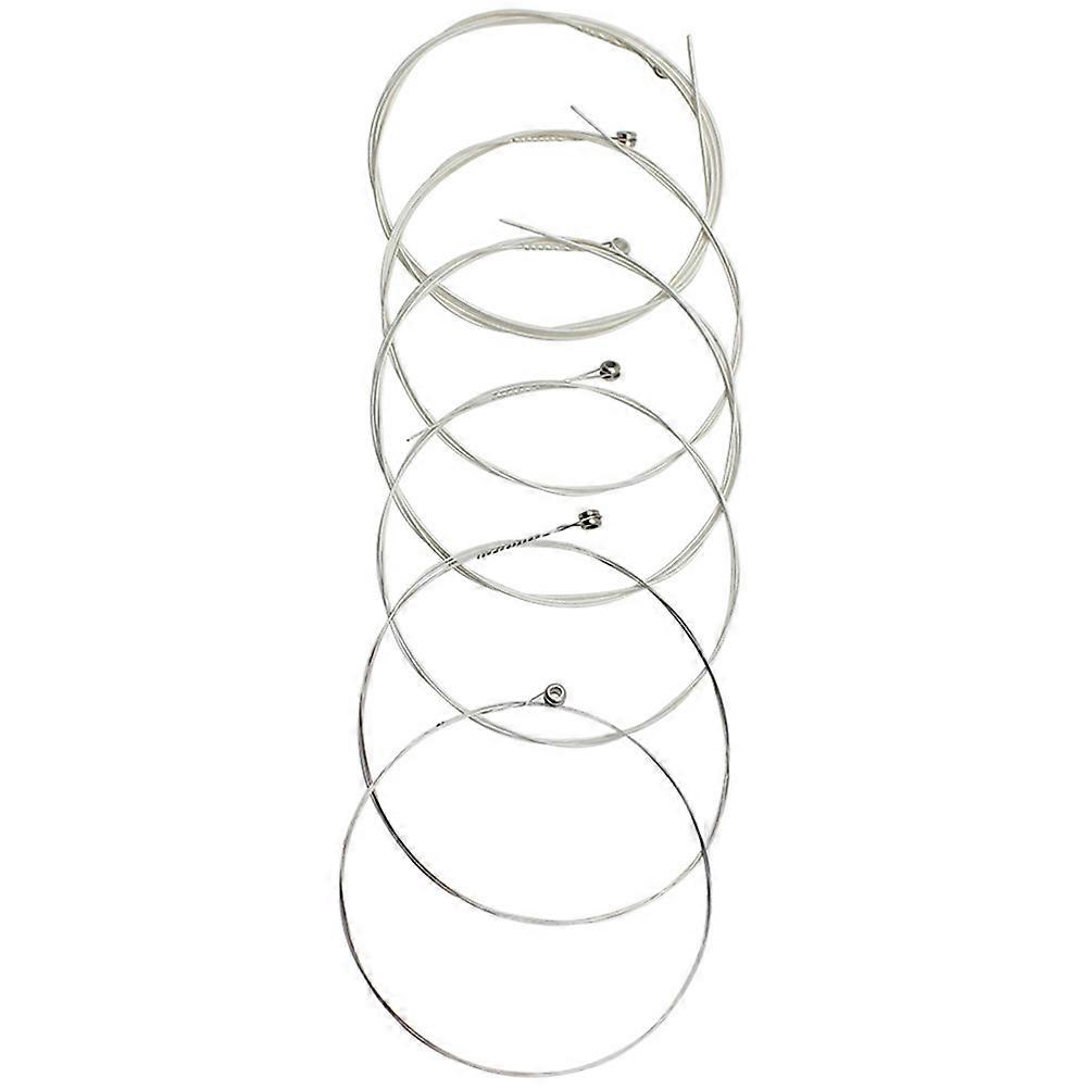 Folk Guitar Strings Replacement Copper Alloy Strings For Music Practice Silver 6Pcs
