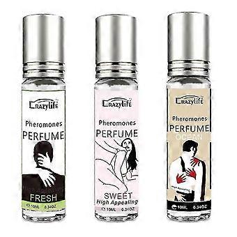Lot de 3 flacons de 10 ml de parfum longue tenue aux phéromones, eau de toilette, senteur fraîche et douce de l'océan, pour homme et femme_Onyx hhin