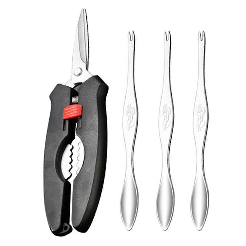 1 Set 4pcs Crab Lobster Crackers Seafood Shell Scissors Picks Eating Tools